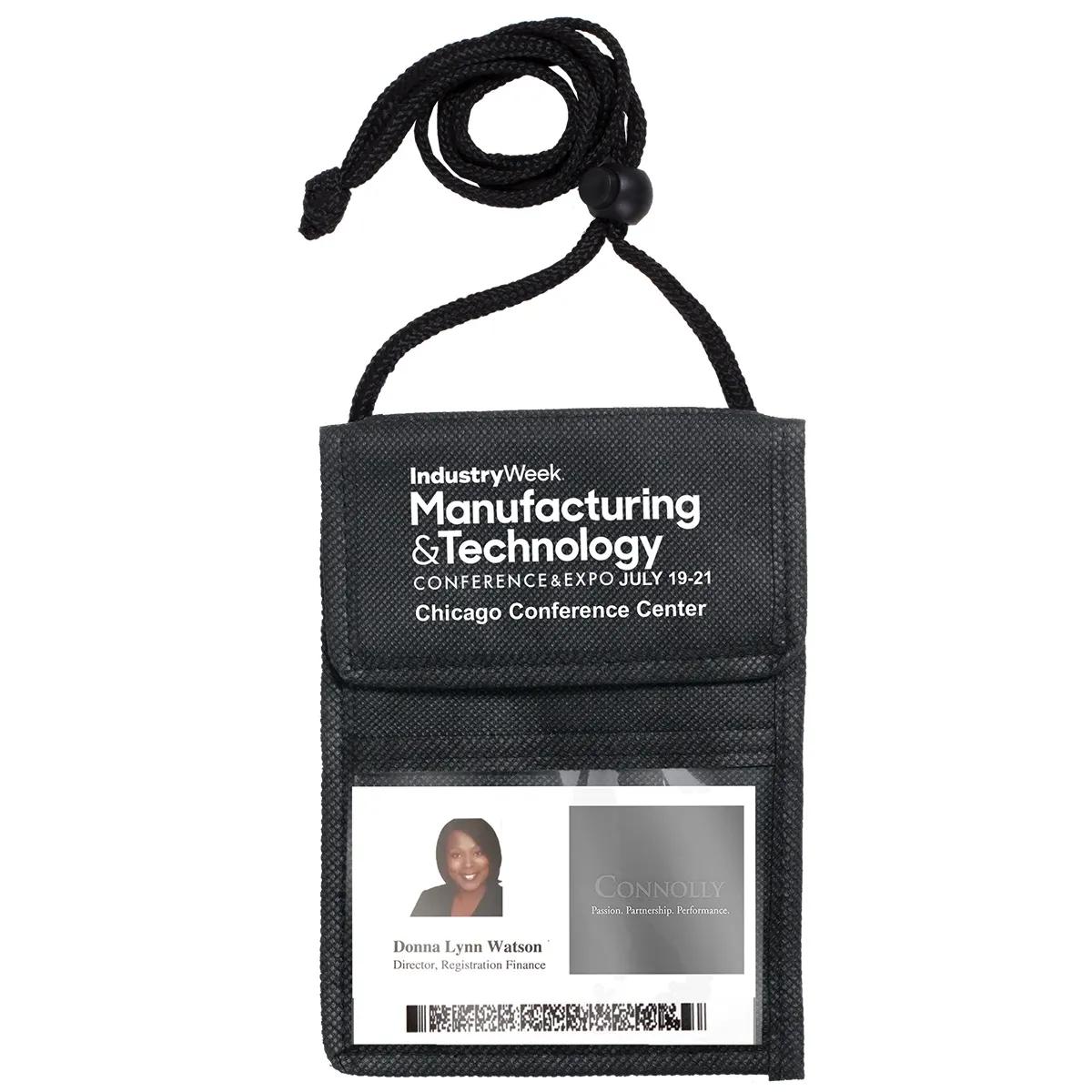 Tradeshow Badge Holder 5 Function Non-Woven Neck Wallet - 5.38 x 7.25 in - product view 2