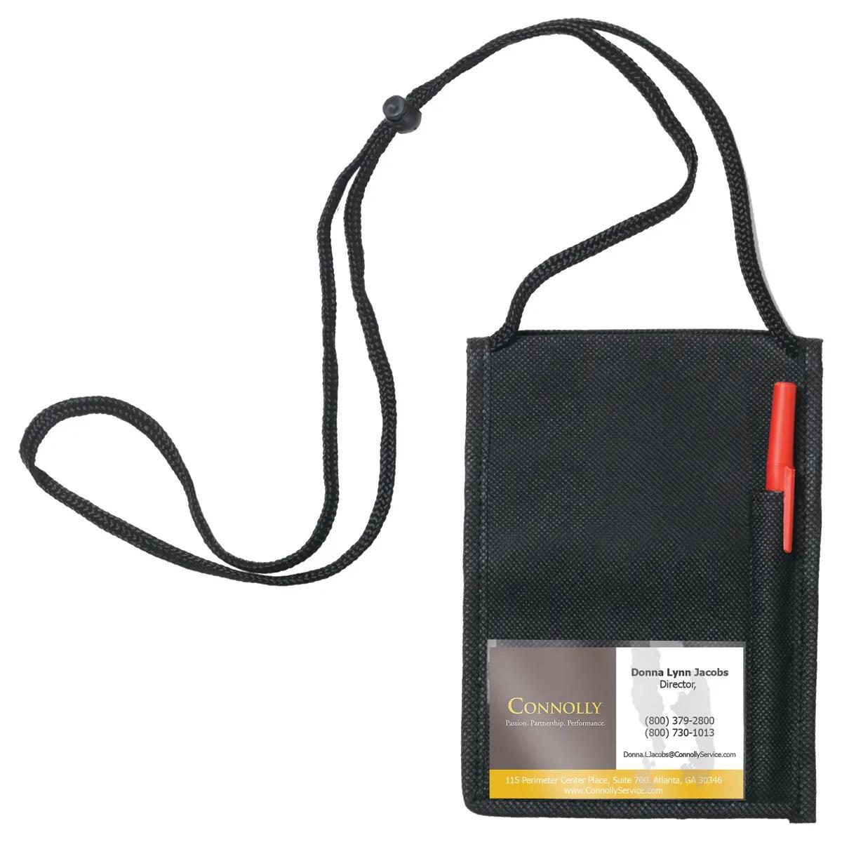 Tradeshow Badge Holder 5 Function Non-Woven Neck Wallet - 5.38 x 7.25 in - product view 4