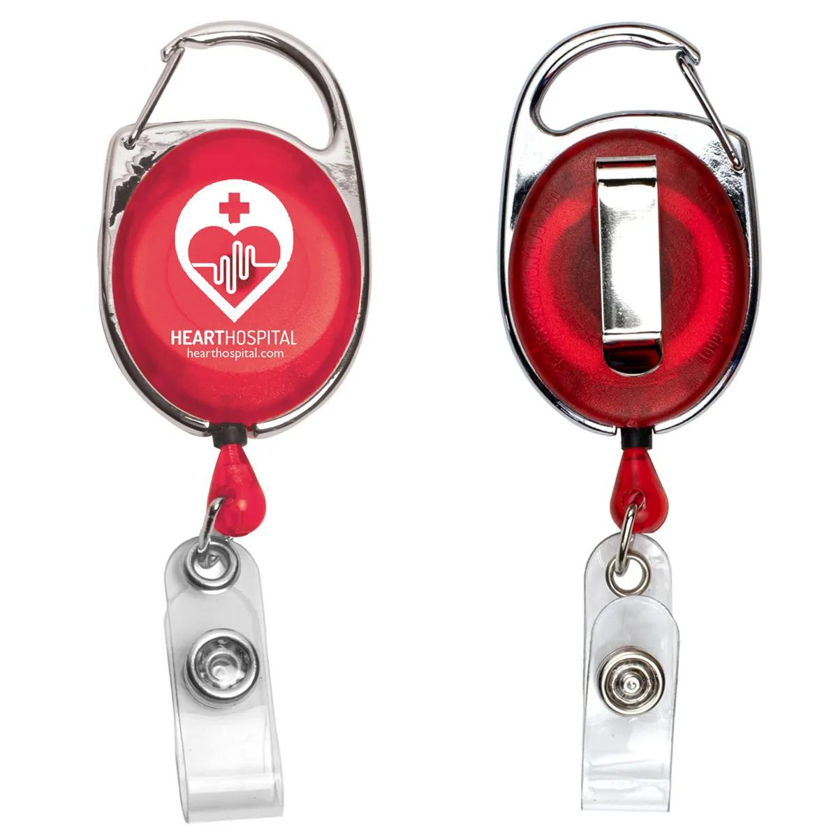 Carabiner Badge Reel Retractable 30 Inch Cord Zinc Alloy - 2 x 1.38 in - product view 3