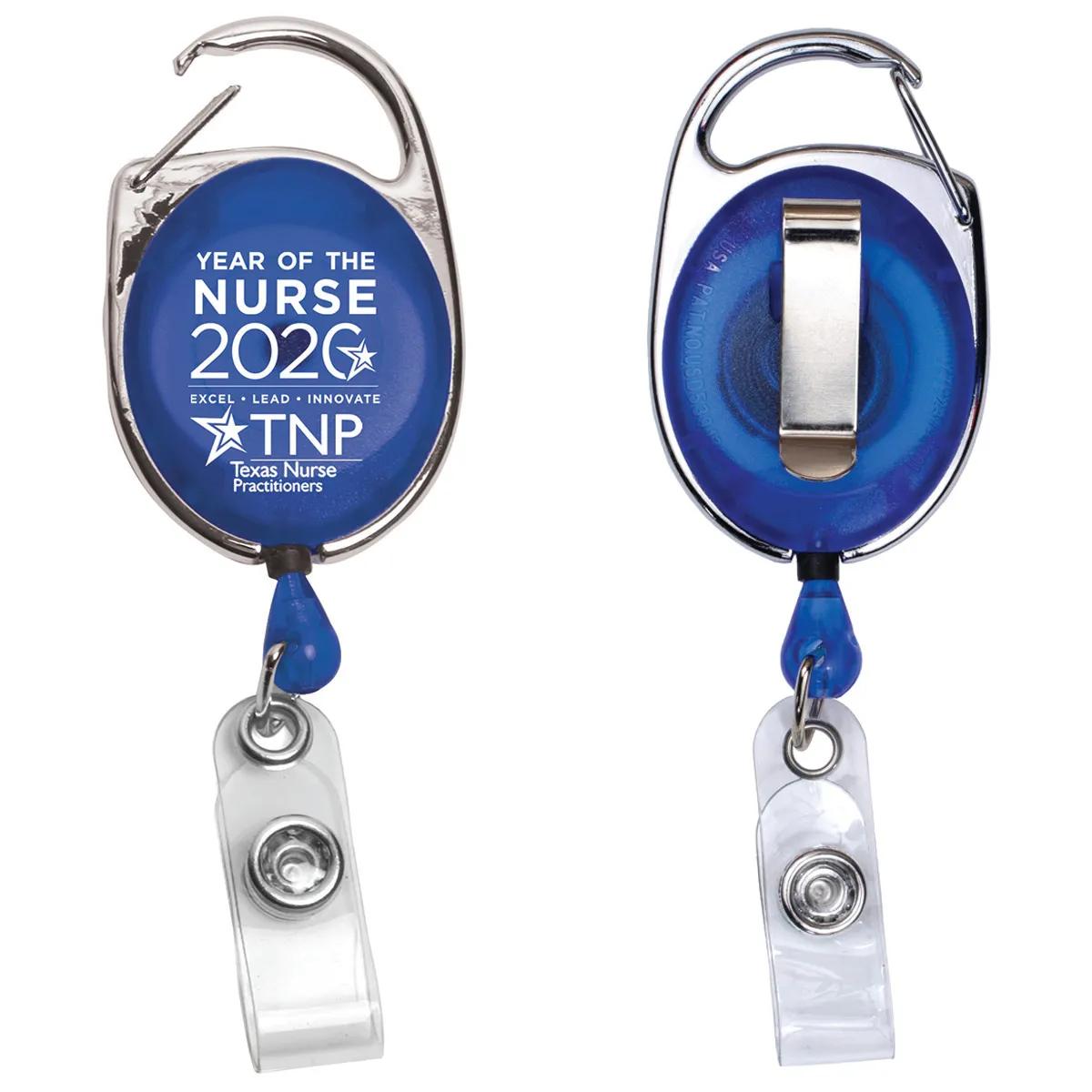 Carabiner Badge Reel Retractable 30 Inch Cord Zinc Alloy - 2 x 1.38 in - product view 4