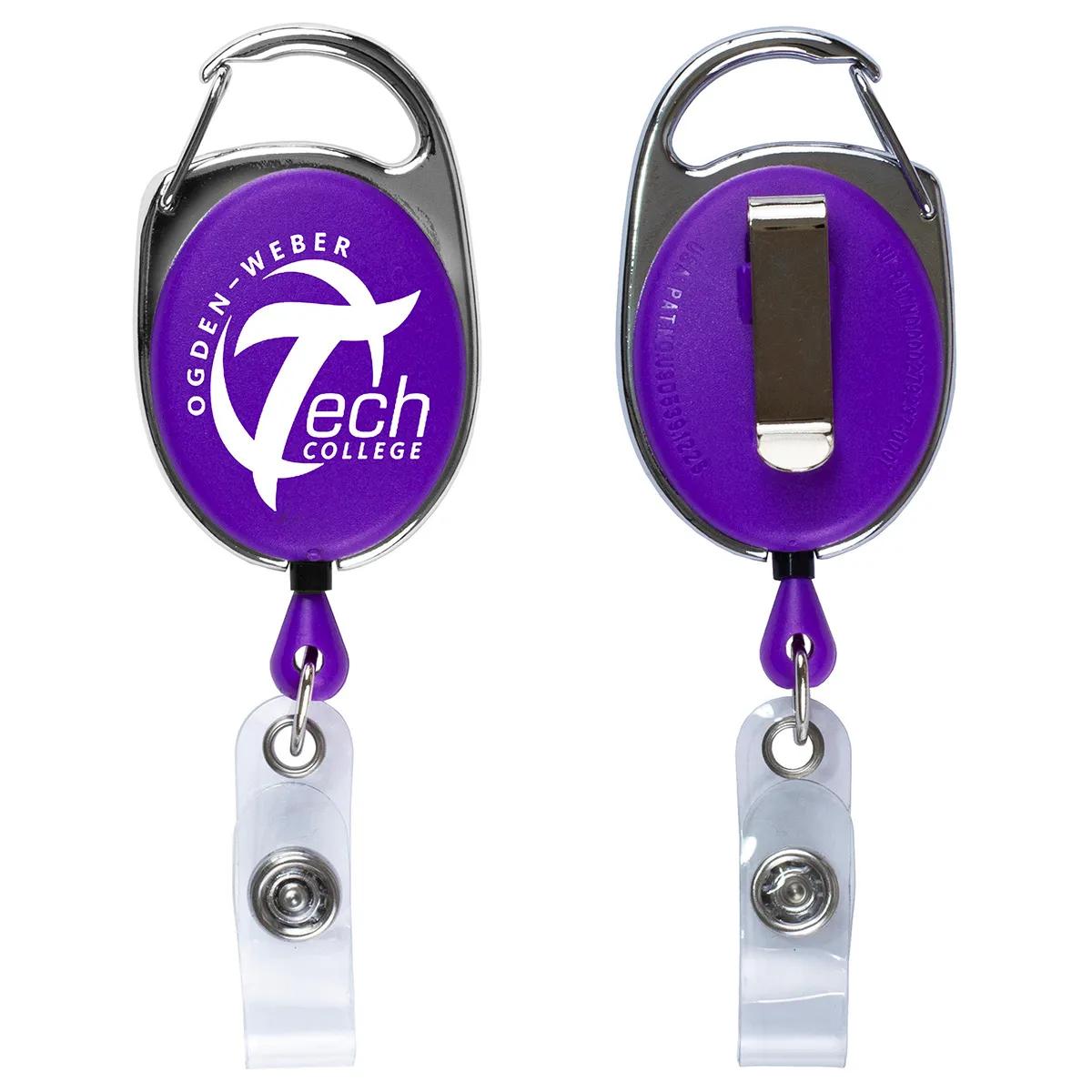 Carabiner Badge Reel Retractable 30 Inch Cord Zinc Alloy - 2 x 1.38 in - product view 7