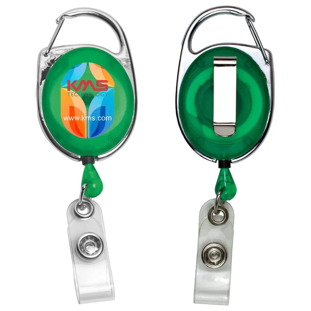 Carabiner Badge Reel Full Color Imprint 30 Inch Cord - 2 x 1.38 in - product view 3