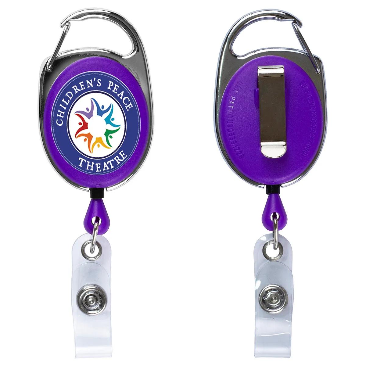 Carabiner Badge Reel Full Color Imprint 30 Inch Cord - 2 x 1.38 in - product view 6