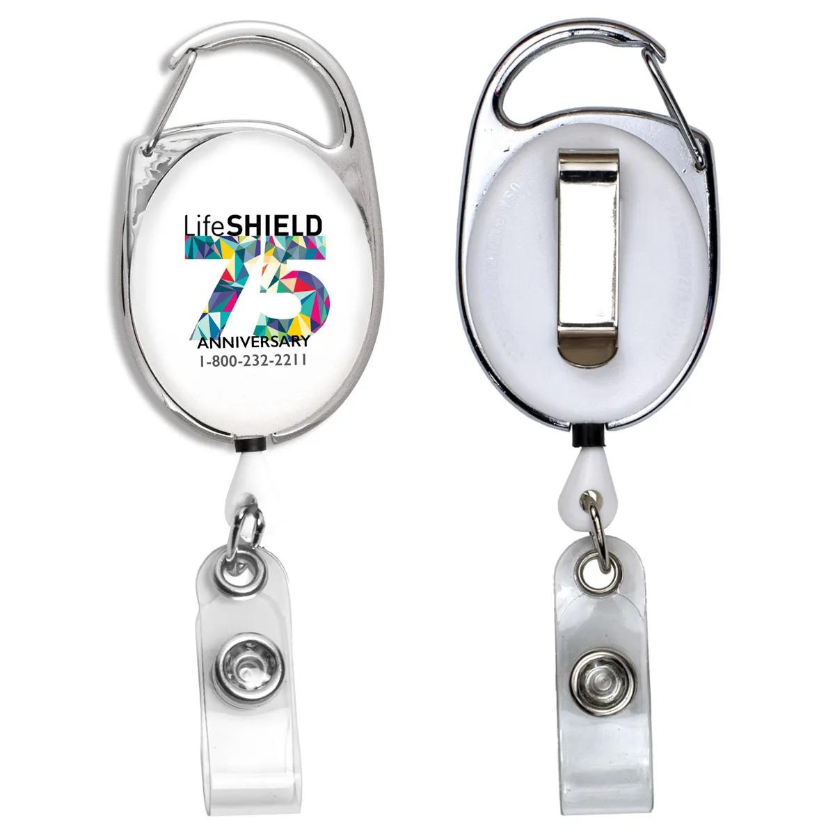 Carabiner Badge Reel Full Color Imprint 30 Inch Cord - 2 x 1.38 in - product view 10