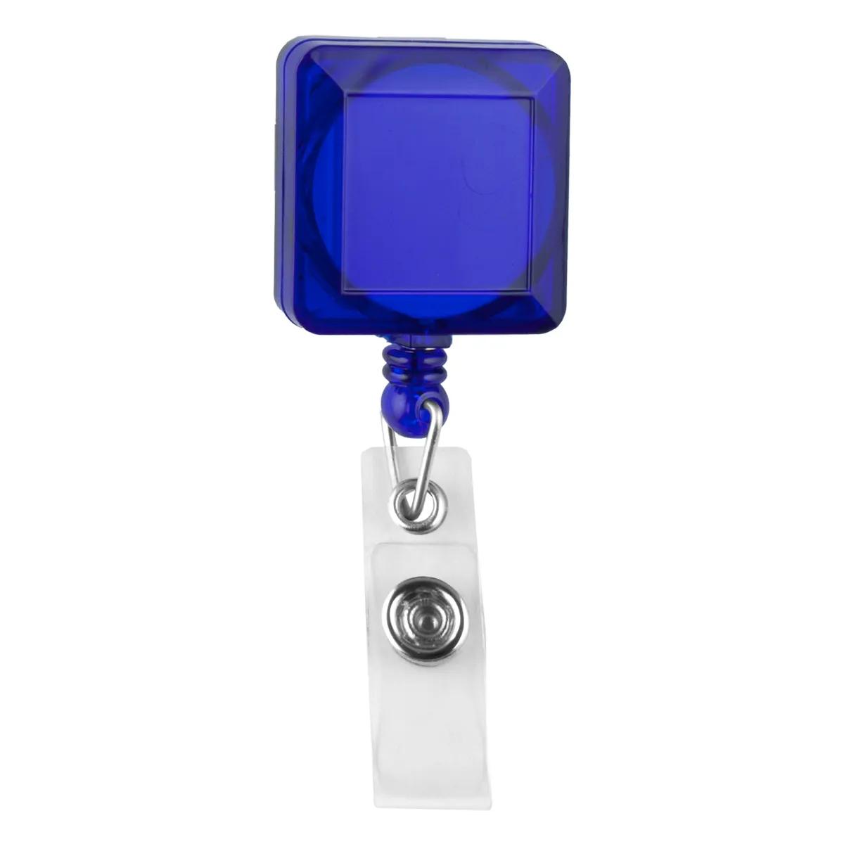Square Badge Reel Retractable 30 Inch Cord Alligator Clip - 1.25 x 1.25 in - product view 6