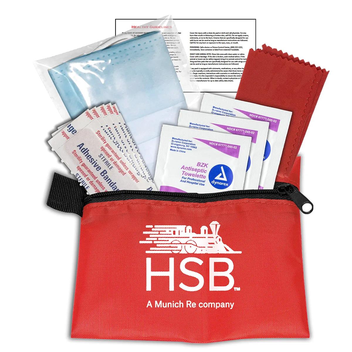 First Aid Kit 11 Piece Antiseptic Zipper Pouch - 5 x 4 in - product view 2