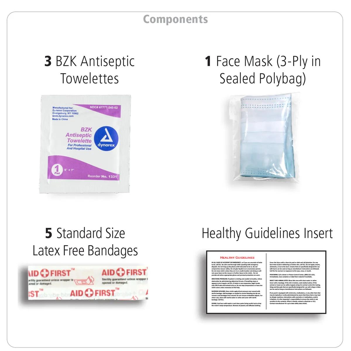 First Aid Kit 11 Piece Antiseptic Zipper Pouch - 5 x 4 in - product view 28