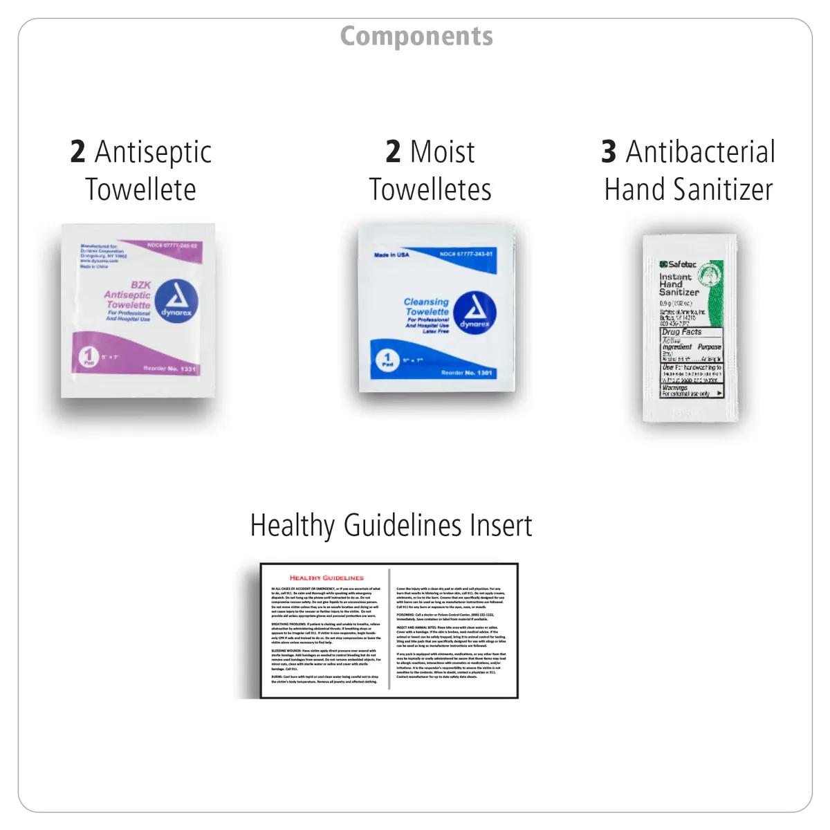 First Aid Kit Sanitizer Wipes On-the-Go Vinyl Pouch - product view 2