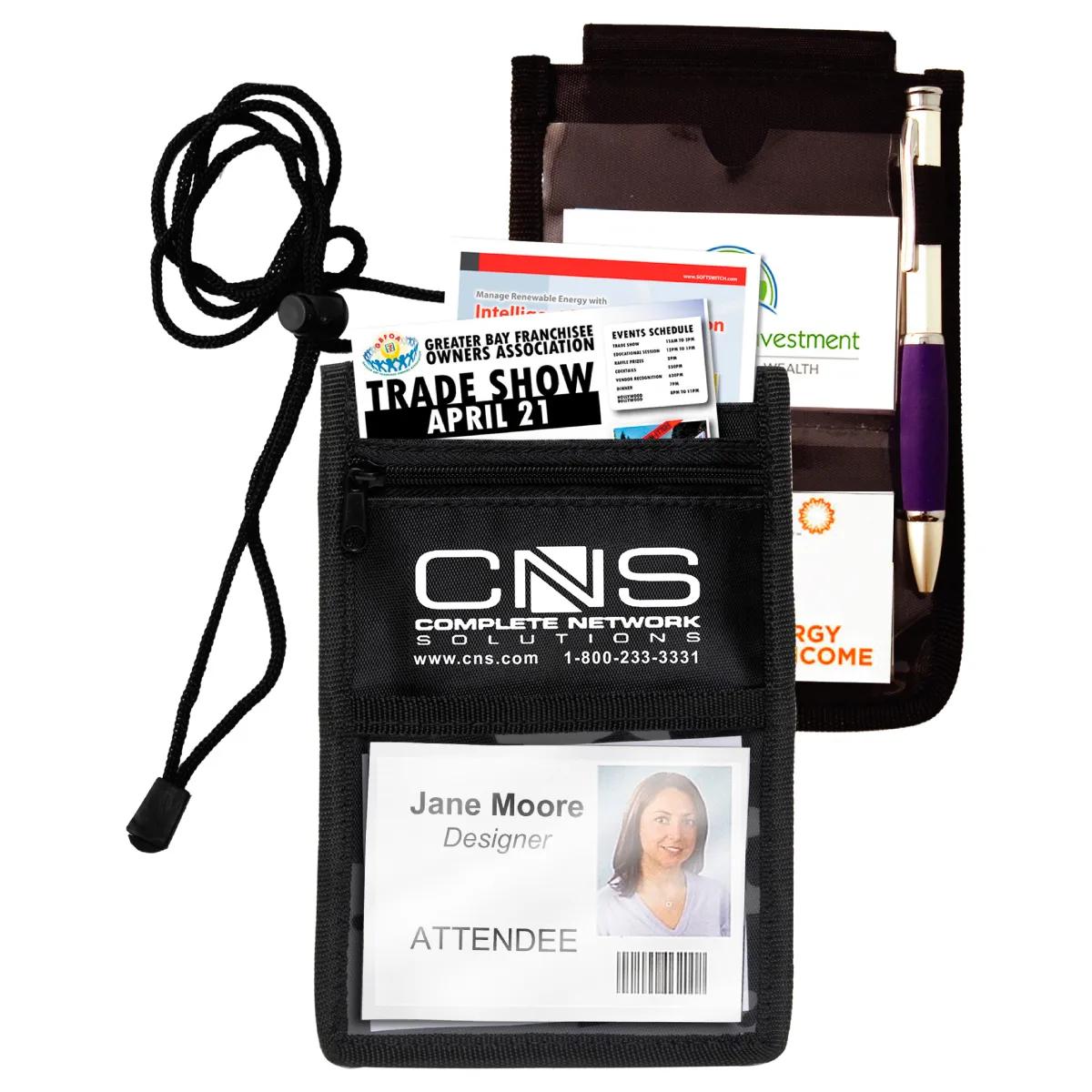 Badge Holder 8 Function Travel Passport Neck Wallet - 5 x 7 in