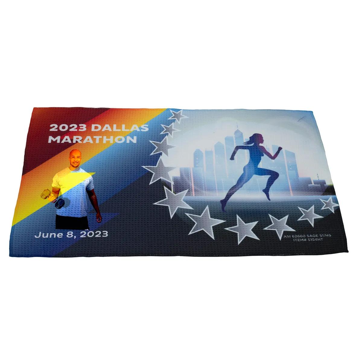 Sports Towel Waffle Weave Full Color Microfiber - 16 x 25 in - product view 2