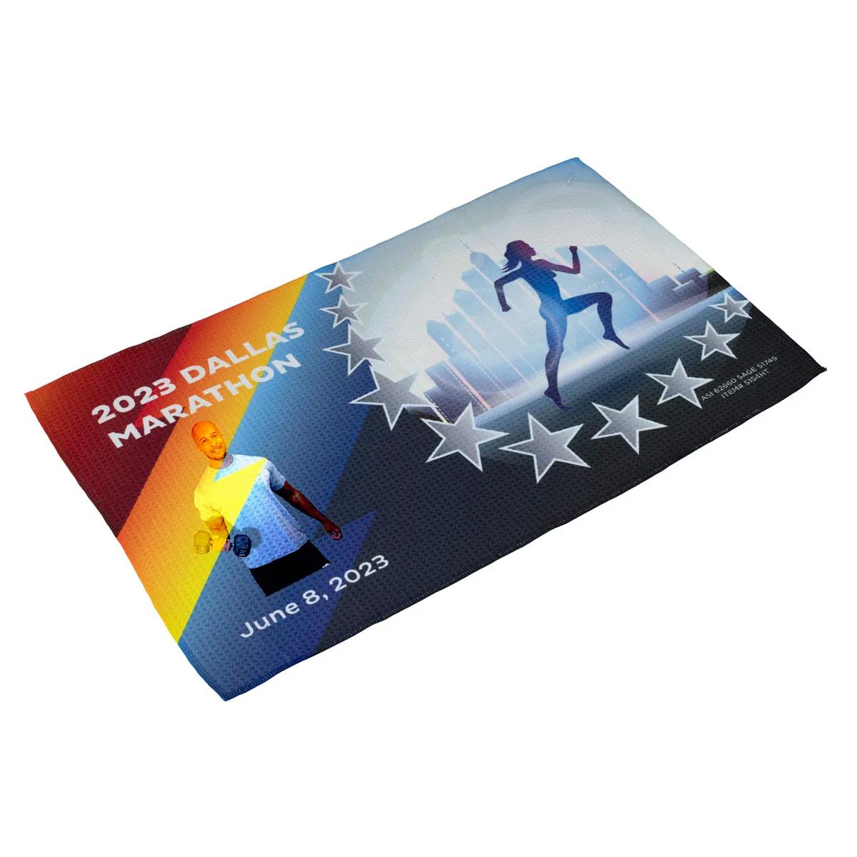 Sports Towel Waffle Weave Full Color Microfiber - 16 x 25 in - product view 3