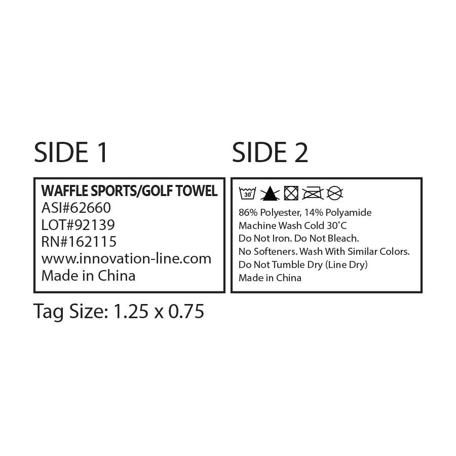 Sports Towel Waffle Weave Full Color Microfiber - 16 x 25 in - product view 7