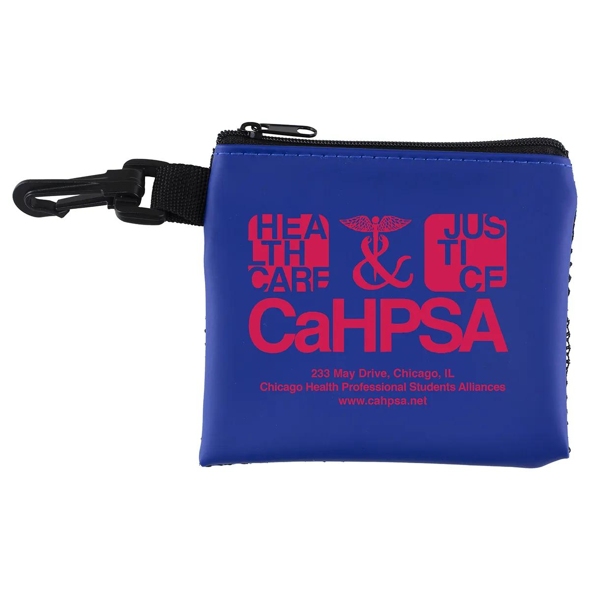 First Aid Kit 16 Piece Mesh Zipper Carabiner Hook - 5 x 4.25 in - product view 4