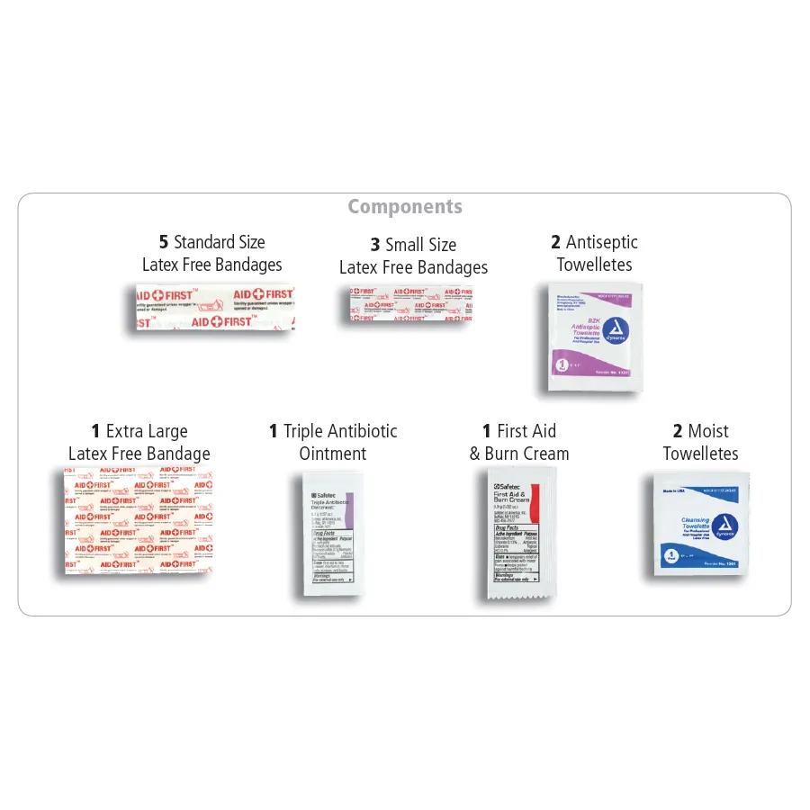 First Aid Kit 16 Piece Mesh Zipper Carabiner Hook - 5 x 4.25 in - product view 8