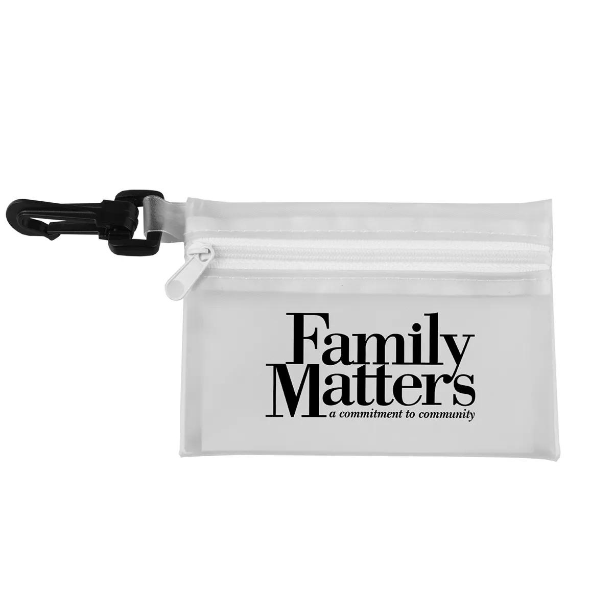 First Aid Kit 7 Piece Translucent Zipper Carabiner - 4.9 x 3.5 in - product view 3