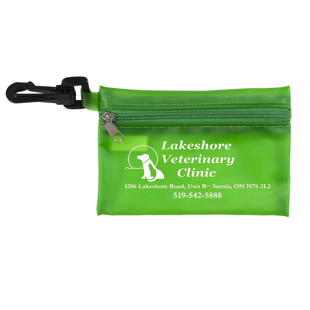 First Aid Kit 7 Piece Translucent Zipper Carabiner - 4.9 x 3.5 in - product view 4