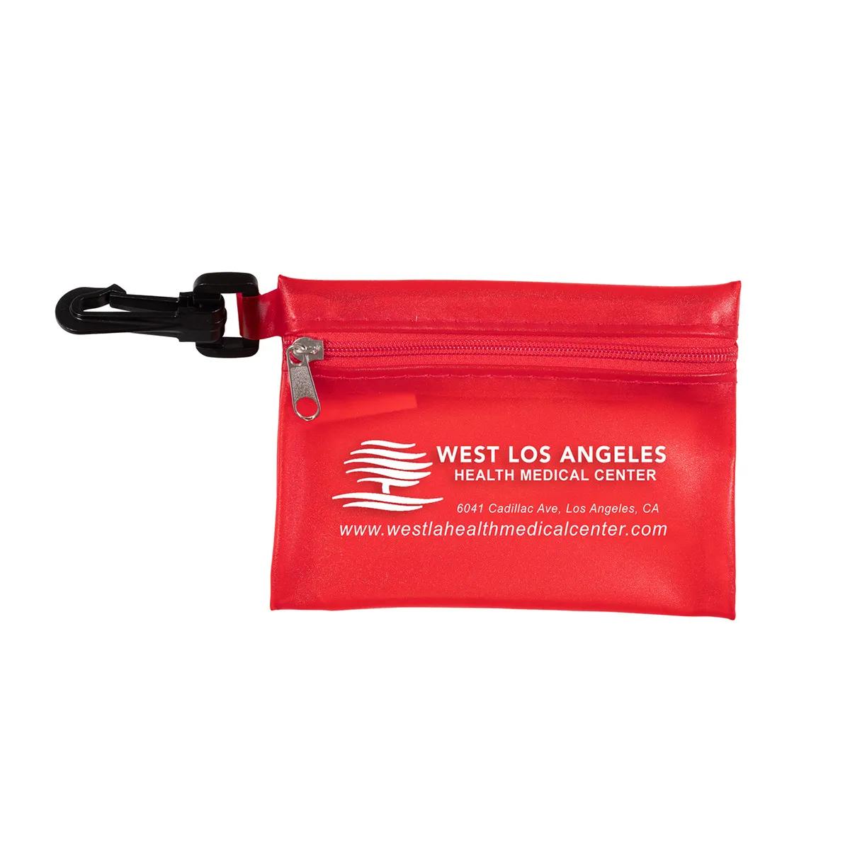 First Aid Kit 7 Piece Translucent Zipper Carabiner - 4.9 x 3.5 in - product view 6