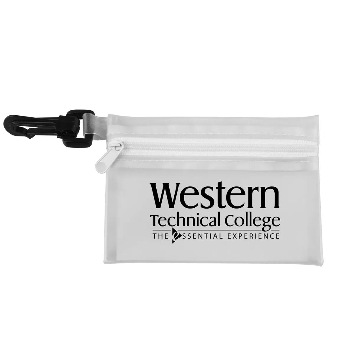 First Aid Kit 7 Piece Translucent Zipper Carabiner - 4.9 x 3.5 in - product view 7