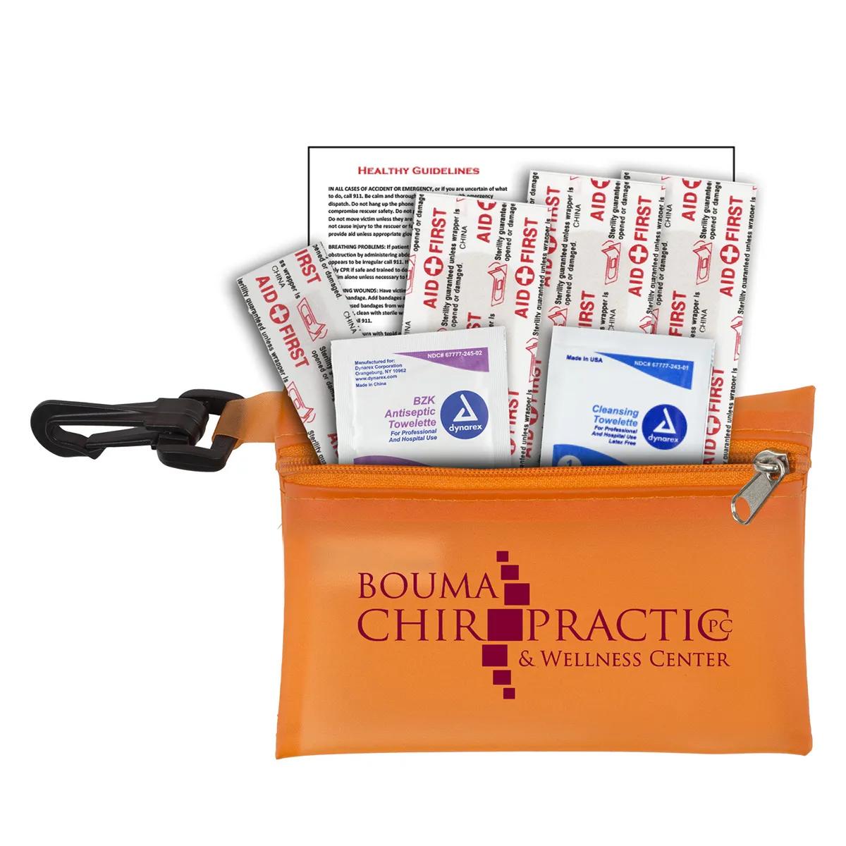 First Aid Kit 7 Piece Translucent Zipper Carabiner - 4.9 x 3.5 in - product view 12