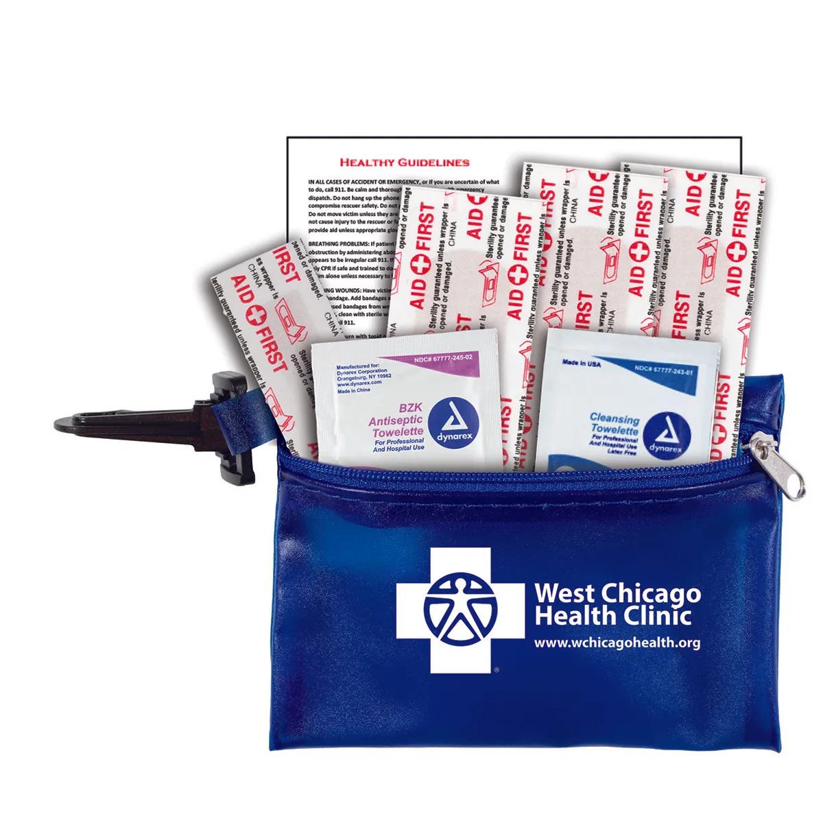 First Aid Kit 7 Piece Translucent Zipper Carabiner - 4.9 x 3.5 in - product view 14