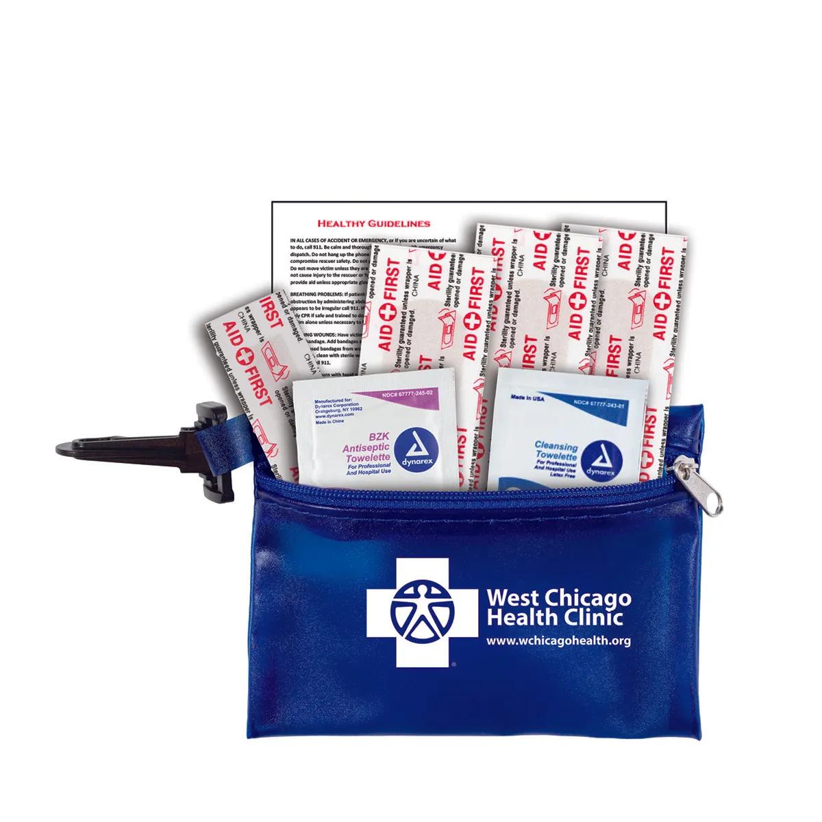 First Aid Kit 7 Piece Translucent Zipper Carabiner - 4.9 x 3.5 in - product view 15