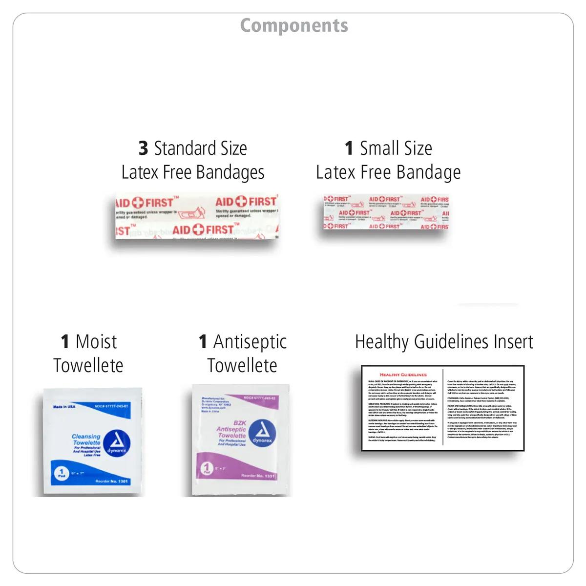 First Aid Kit 7 Piece Translucent Zipper Carabiner - 4.9 x 3.5 in - product view 20
