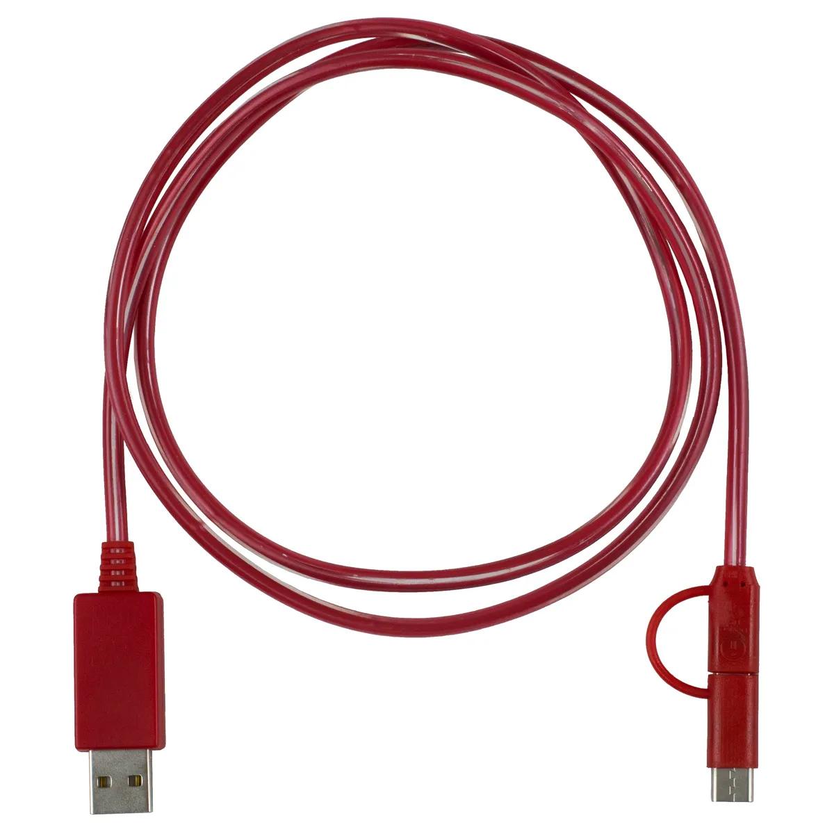 Phone Charging Cable 3-in-1 LED Lighted Type C Adapter - 40 in - product view 18