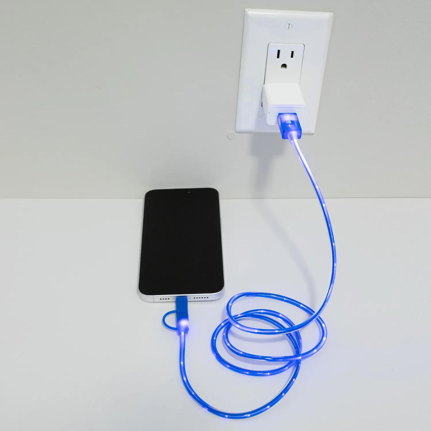Phone Charging Cable 3-in-1 LED Lighted Type C Adapter - 40 in - product view 21