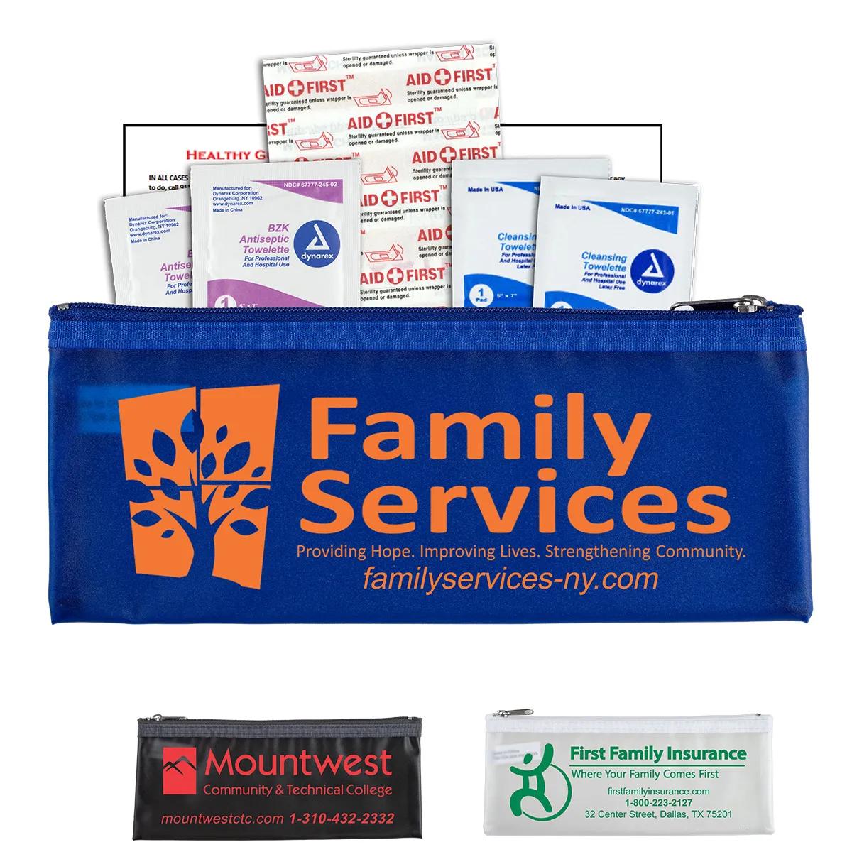 First Aid Kit 11 Piece Standard Bandages Zipper - 8.25 x 3.375 in