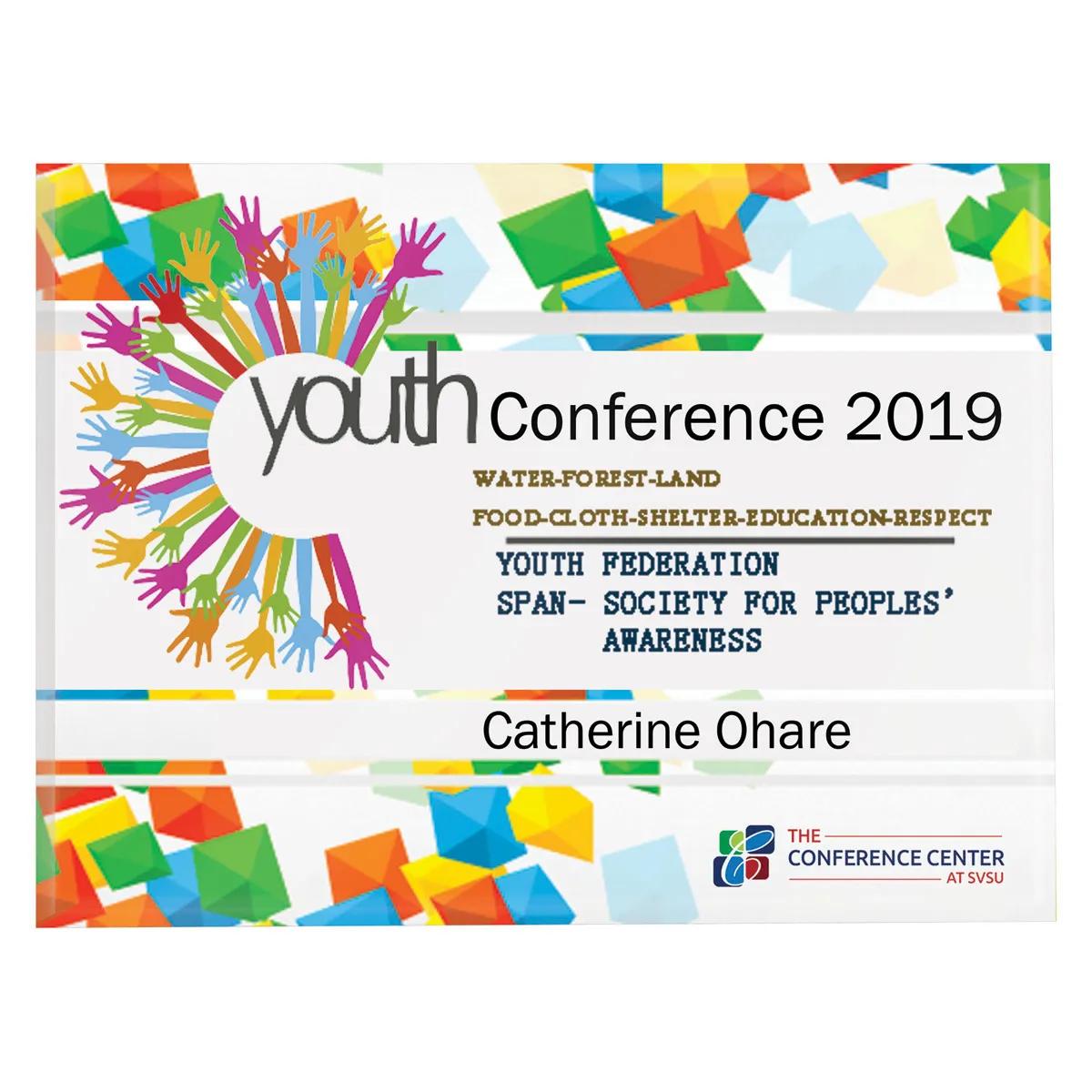 Acrylic Plaque PhotoImage 4 Color Process Floating - 7 x 9 in - product view 3