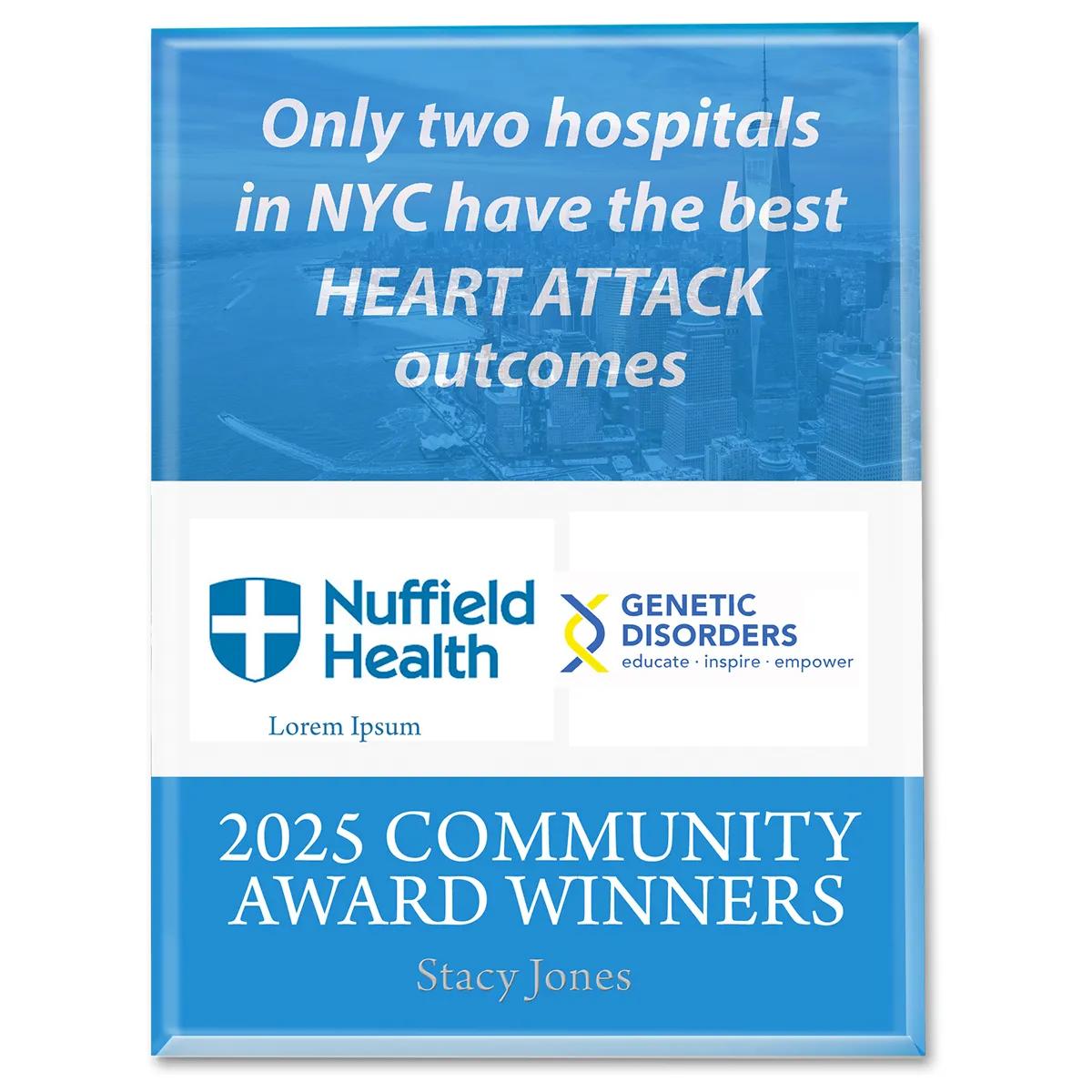 Acrylic Plaque PhotoImage 4 Color Process Floating - 8 x 10 in