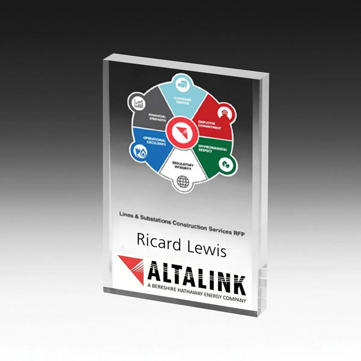 Thick Rectangle Acrylic Paperweight Full Color - 3 x 5 in - product view 4