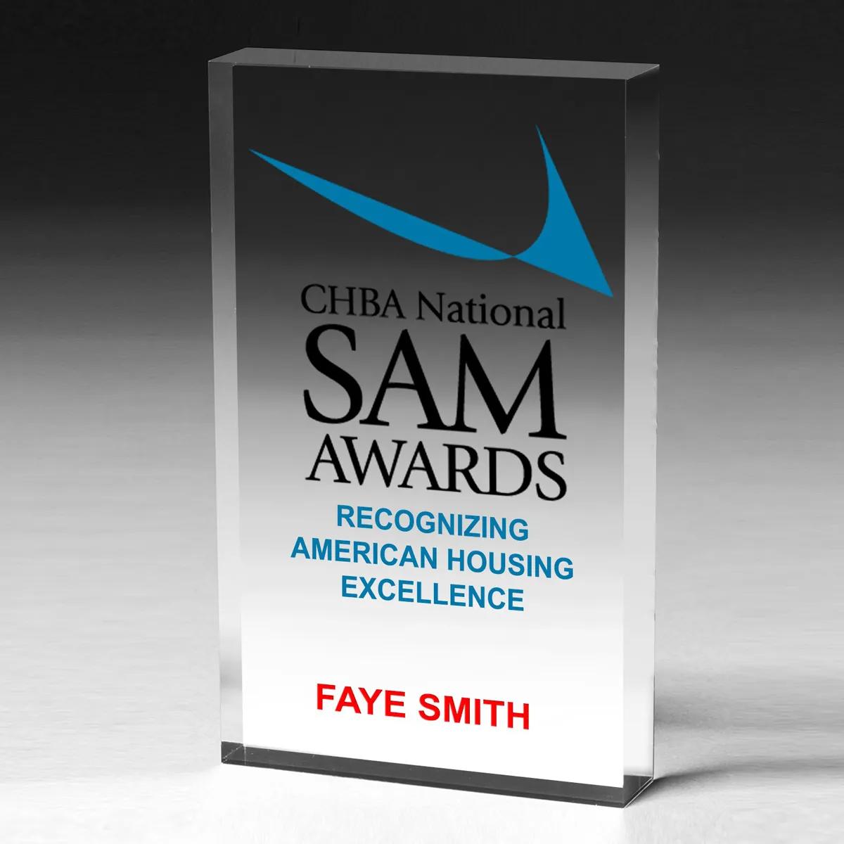 Rectangle Acrylic Paperweight Full Color Print - 4 x 6 in - product view 2