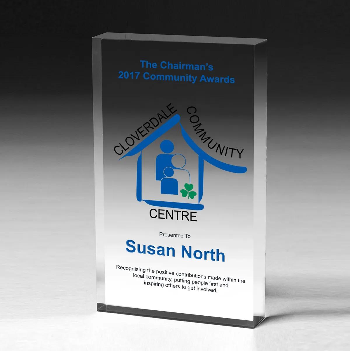 Thick Rectangle Acrylic Paperweight Full Color - 4 x 6 in - product view 2