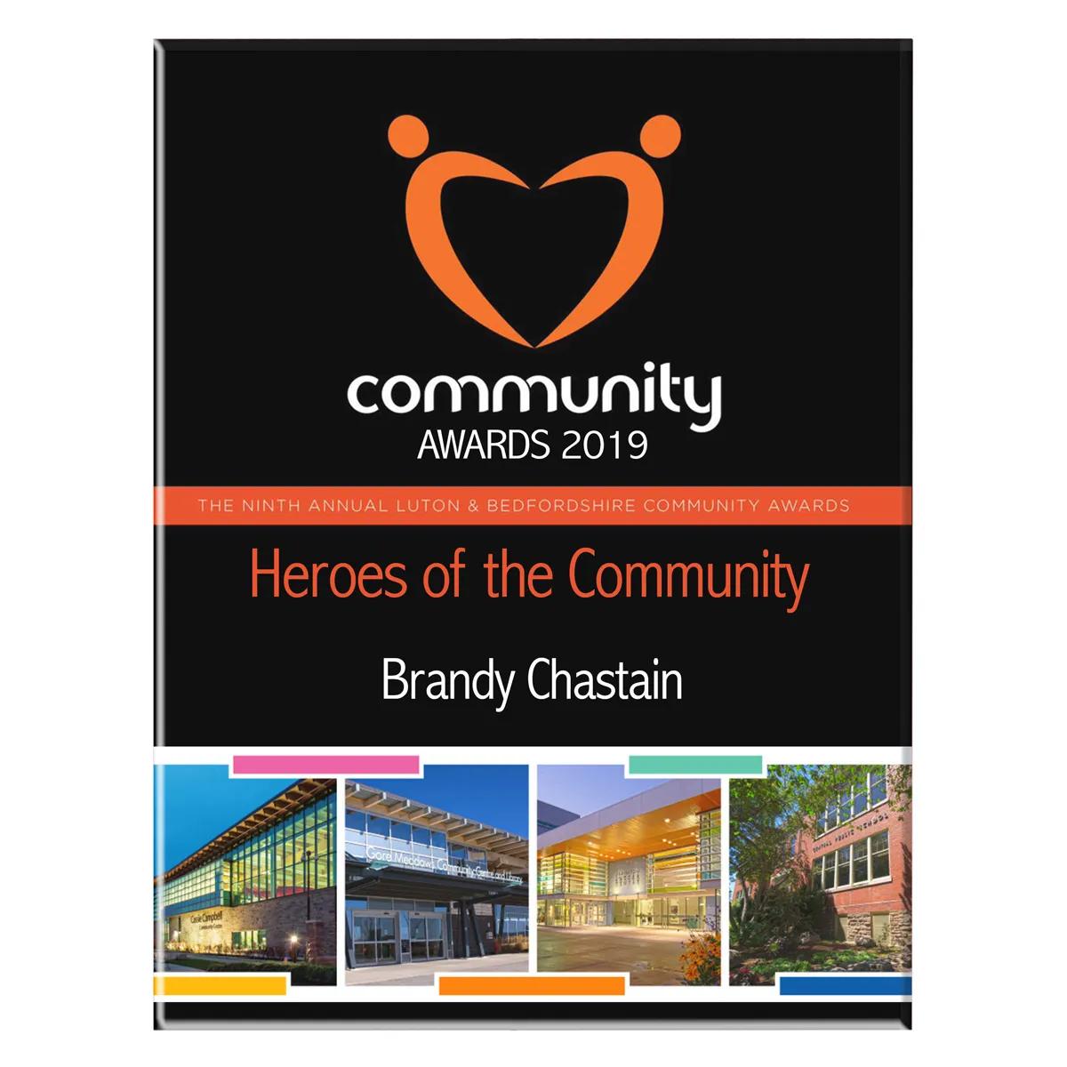 Thin Acrylic Plaque Full Color PhotoImage Print - 7 x 9 in - product view 2