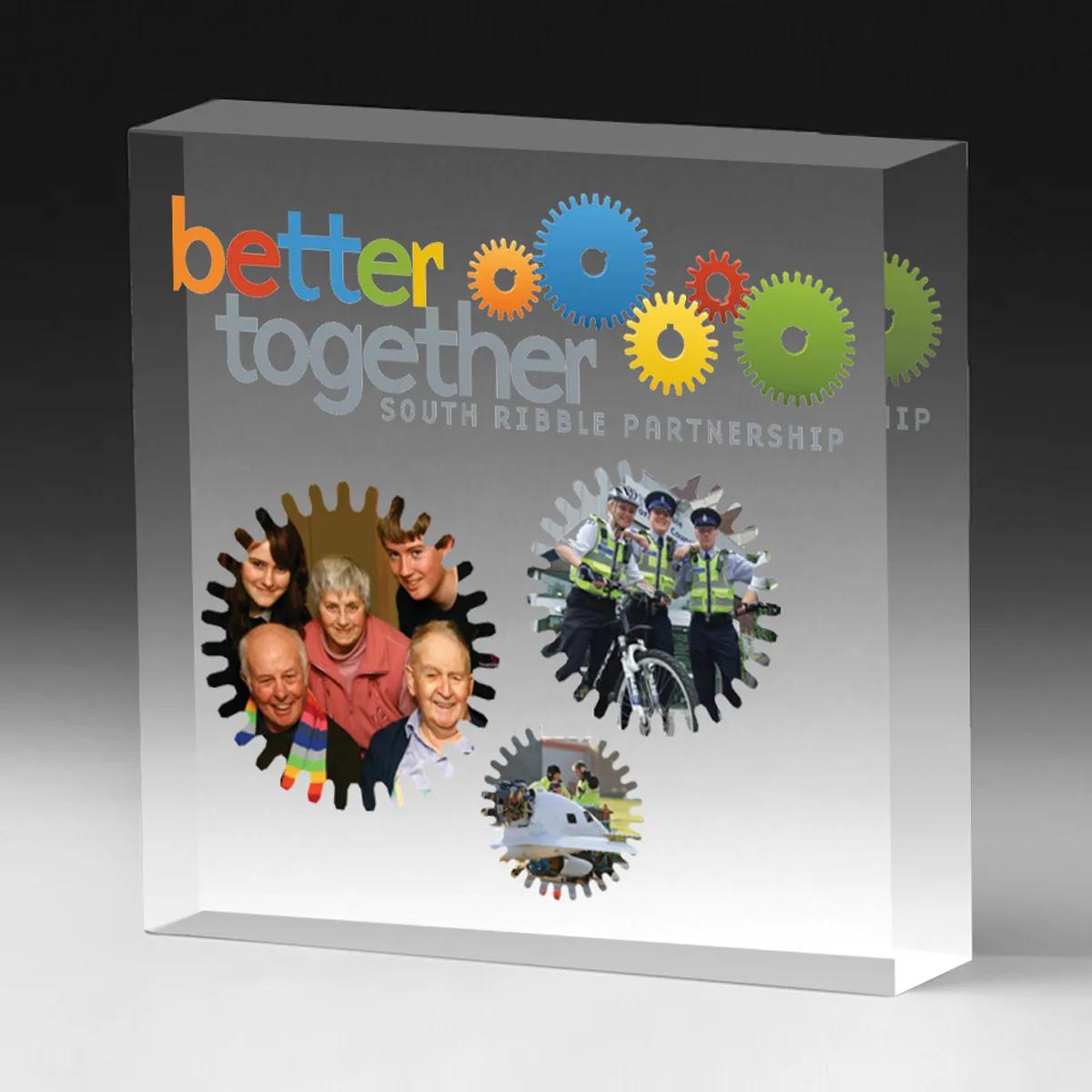 Square Acrylic Paperweight Full Color PhotoImage - 4 x 4 in - product view 2