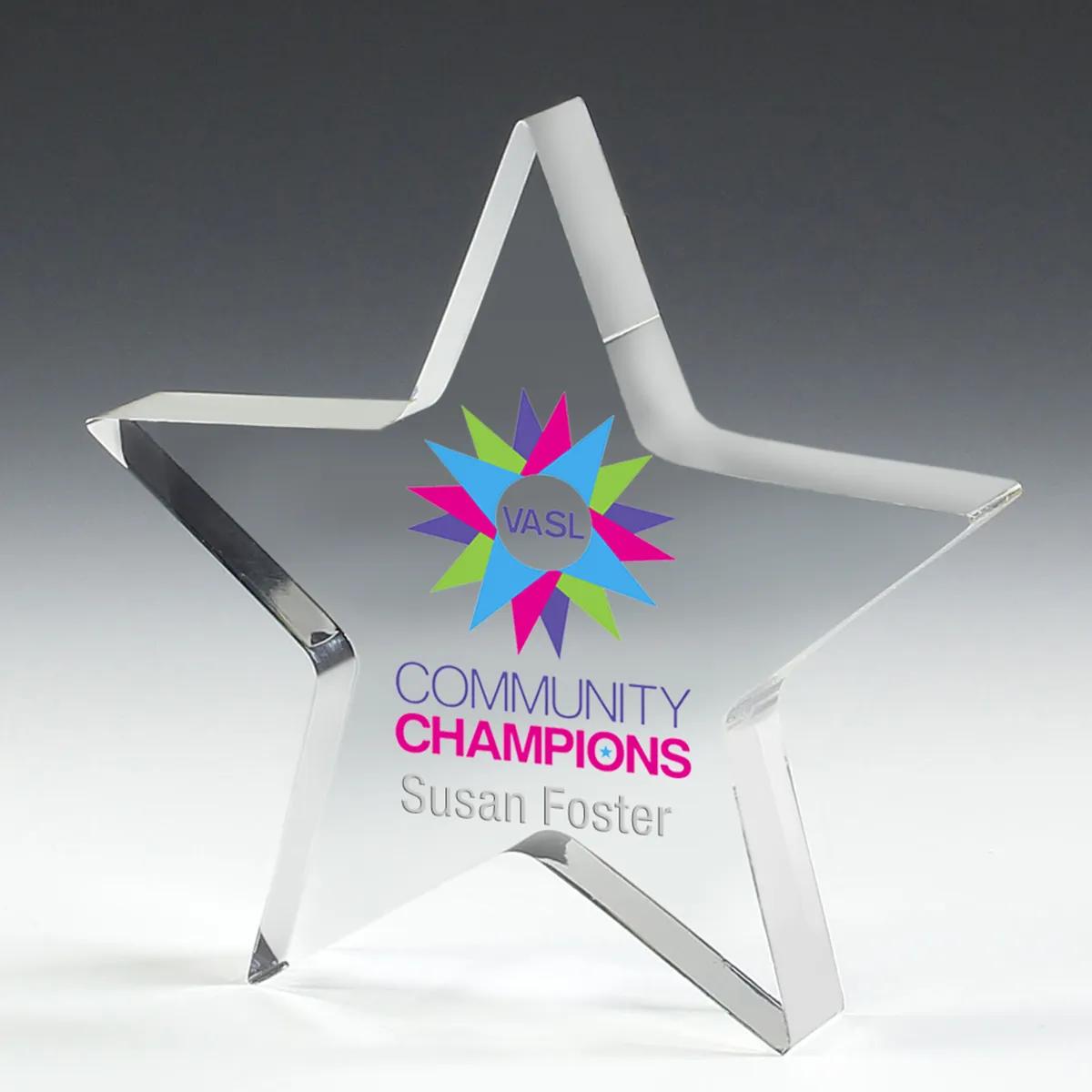 Thick Star Acrylic Paperweight Full Color Print - 5 x 5 in