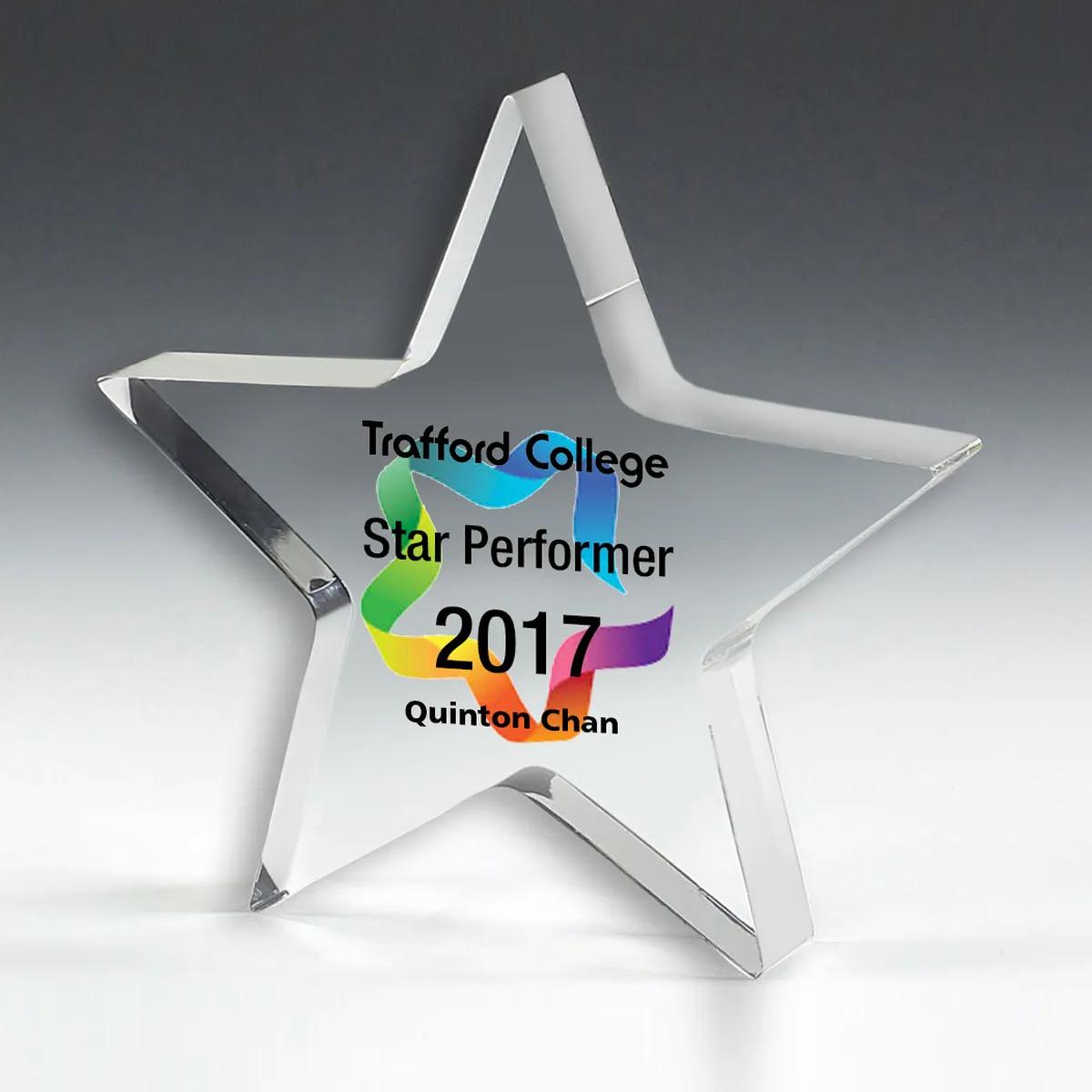 Thick Star Acrylic Paperweight Full Color Print - 5 x 5 in - product view 3