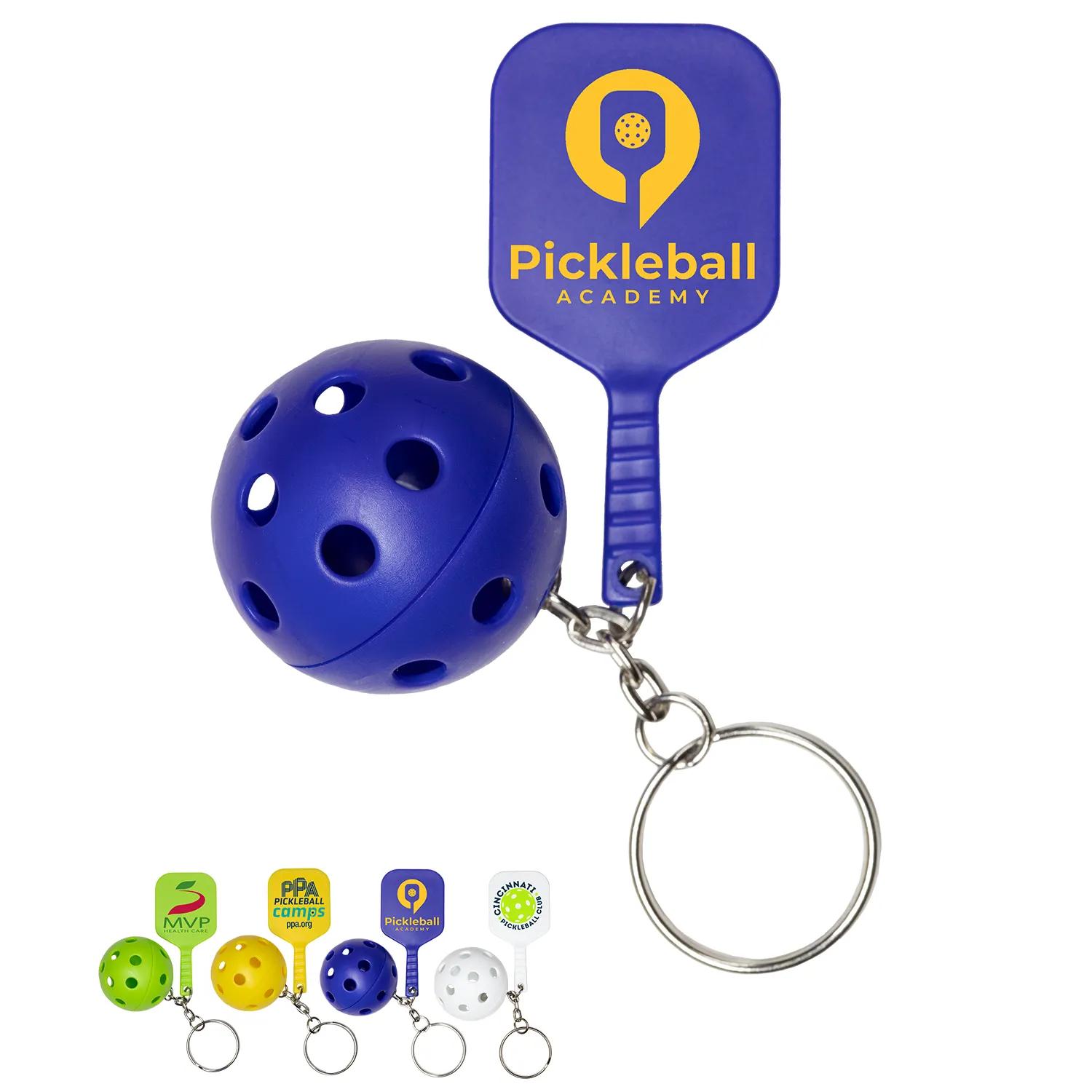 Pickleball Paddle Keychain with Ball Polystyrene - 2.25 in
