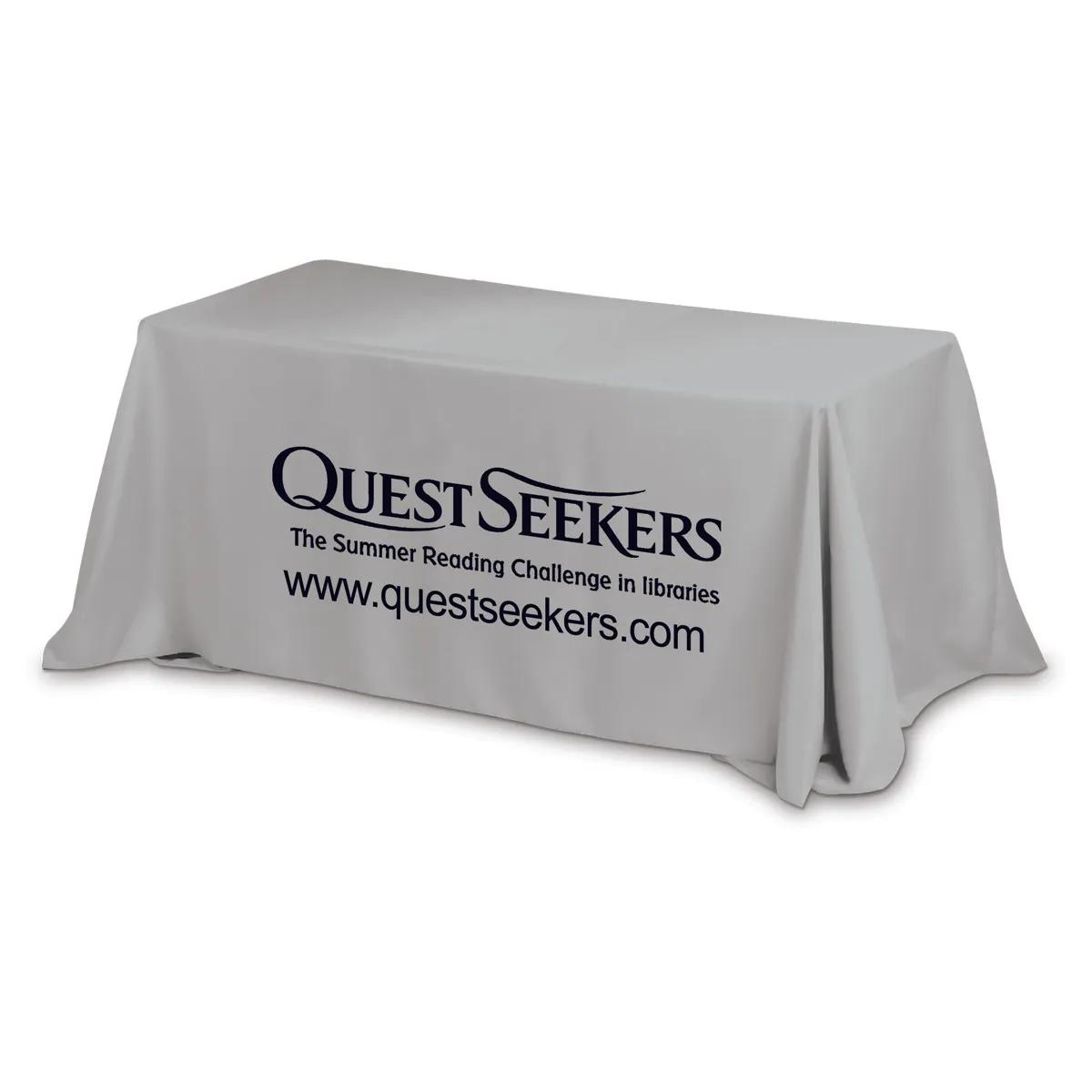 Table Cover 3-Sided Economy Polyester One Color - 6 ft - product view 3