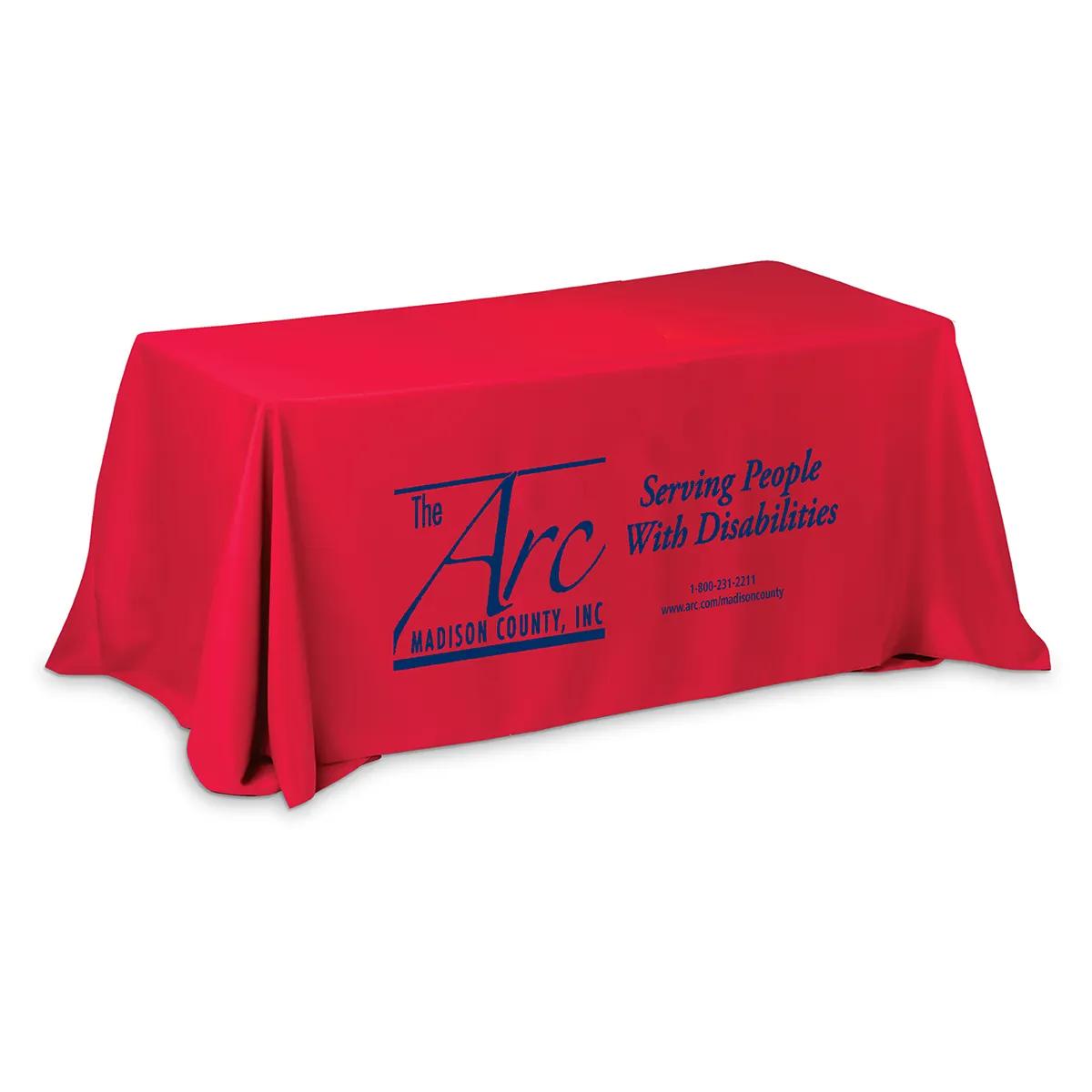 Table Cover 3-Sided Economy Polyester One Color - 6 ft - product view 4