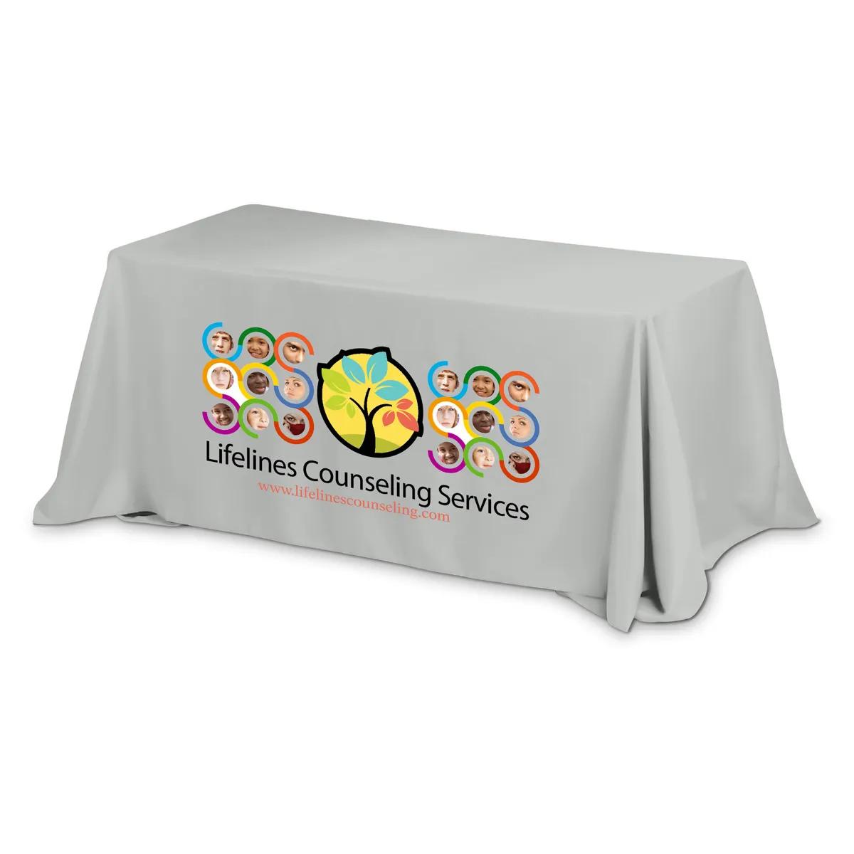 Table Throw 3-Sided Economy Full Color Polyester - 6 ft - product view 3