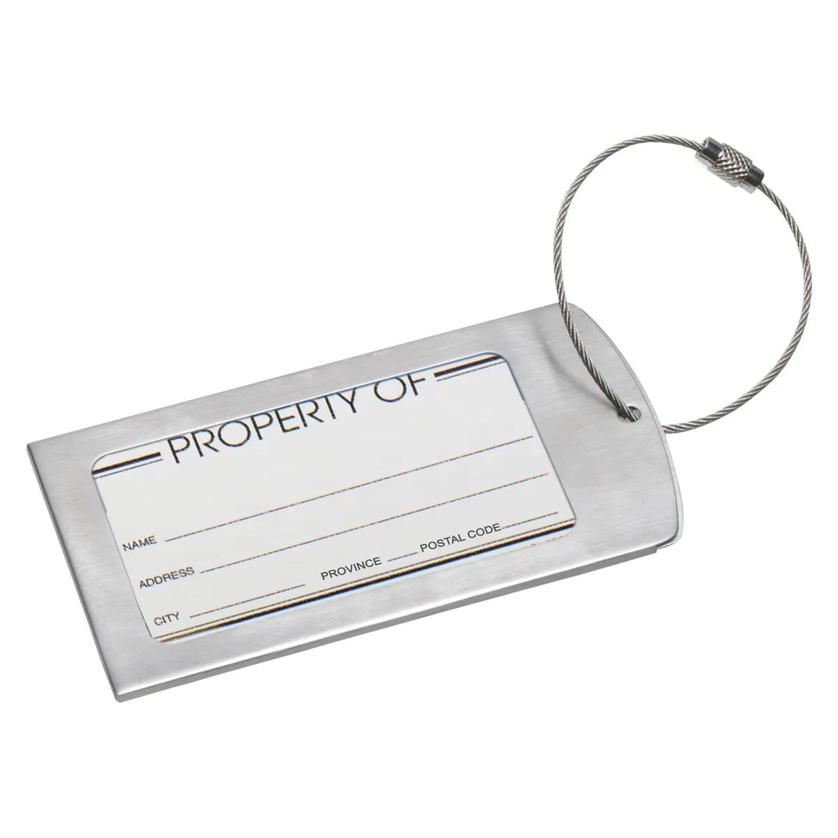 Luggage Tag Brushed Steel Full Color PhotoImage - 4.25 in - product view 3