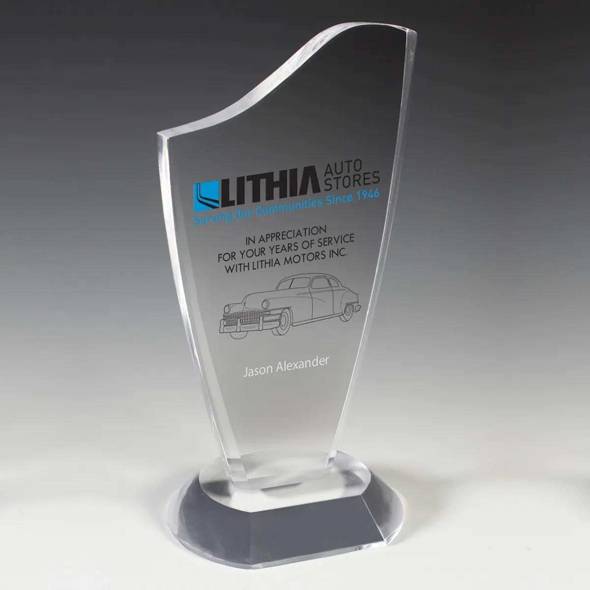 Progressive Award Clear Acrylic Beveled Base - 4.75 x 9.5 in - product view 2