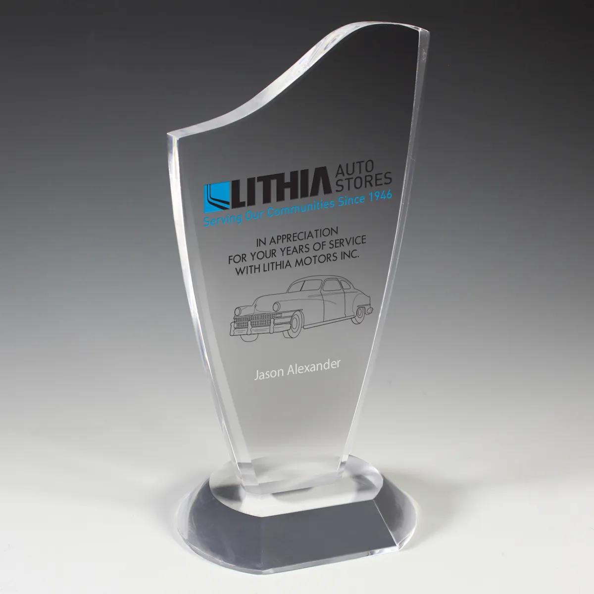 Progressive Award Clear Acrylic Modern Styling - 4 x 8 in - product view 2