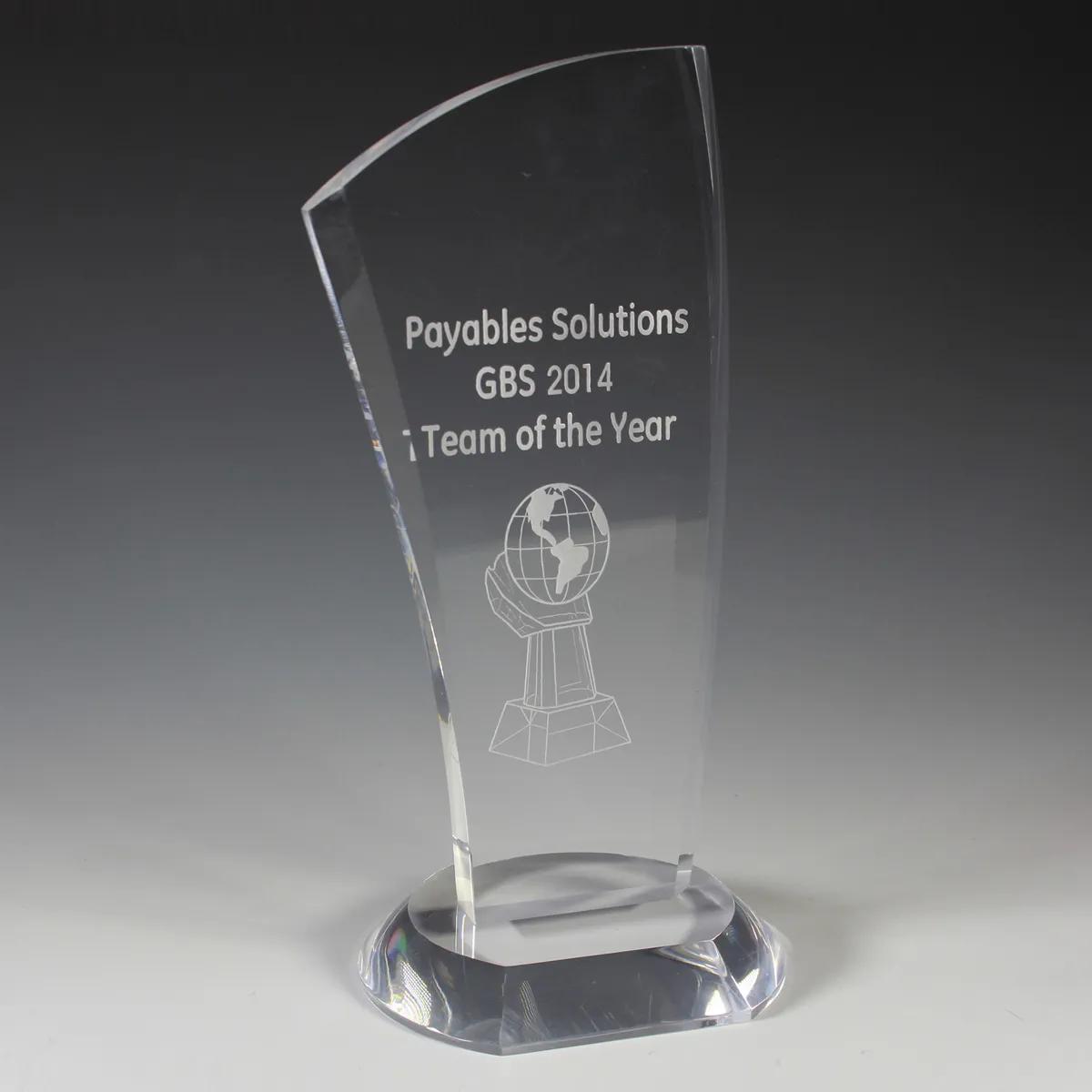 Progressive Award Clear Acrylic Large Imprint - 4.75 x 9.5 in - product view 2