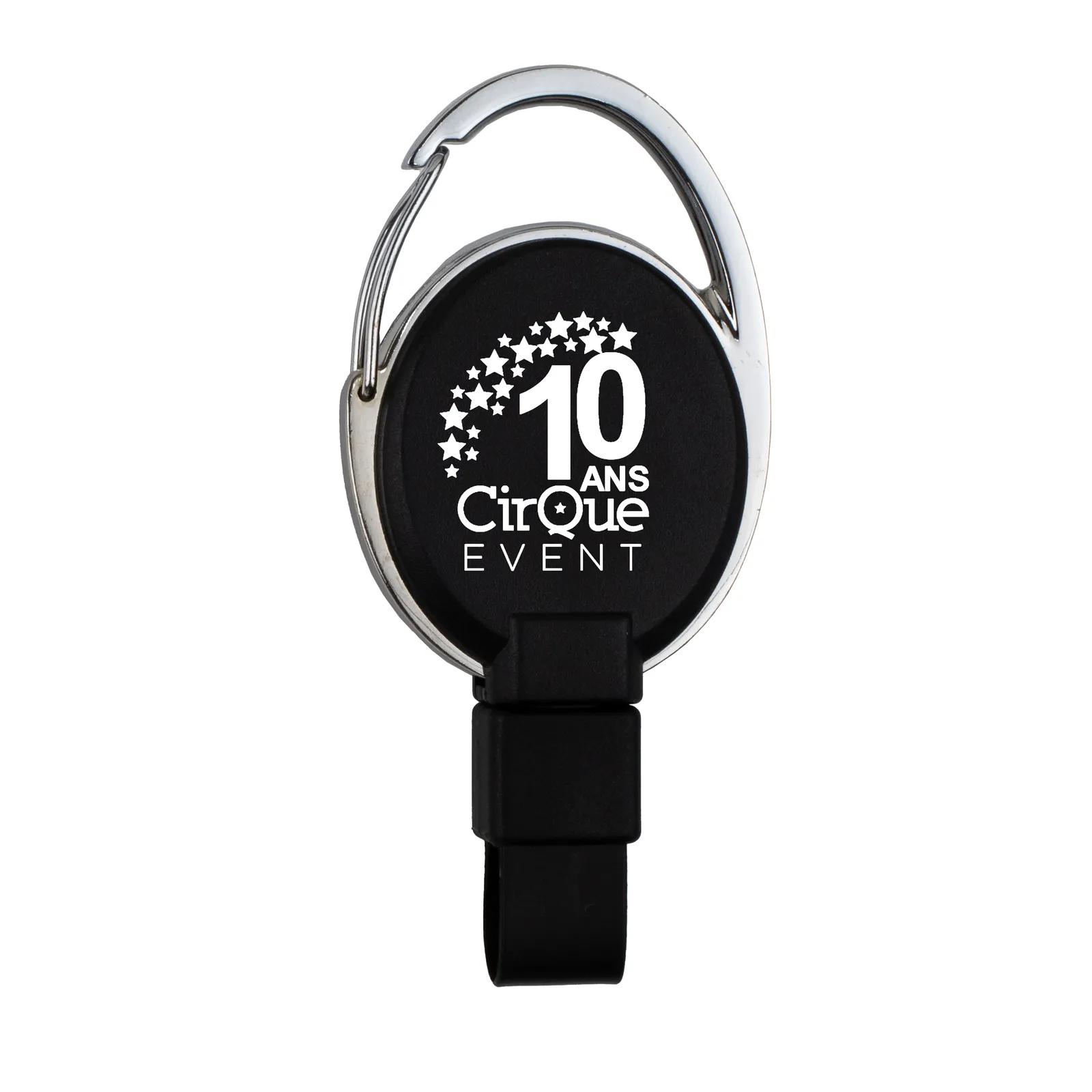 Badge Reel Recycled Plastic Carabiner Clip PVC Free - 2 in - product view 4