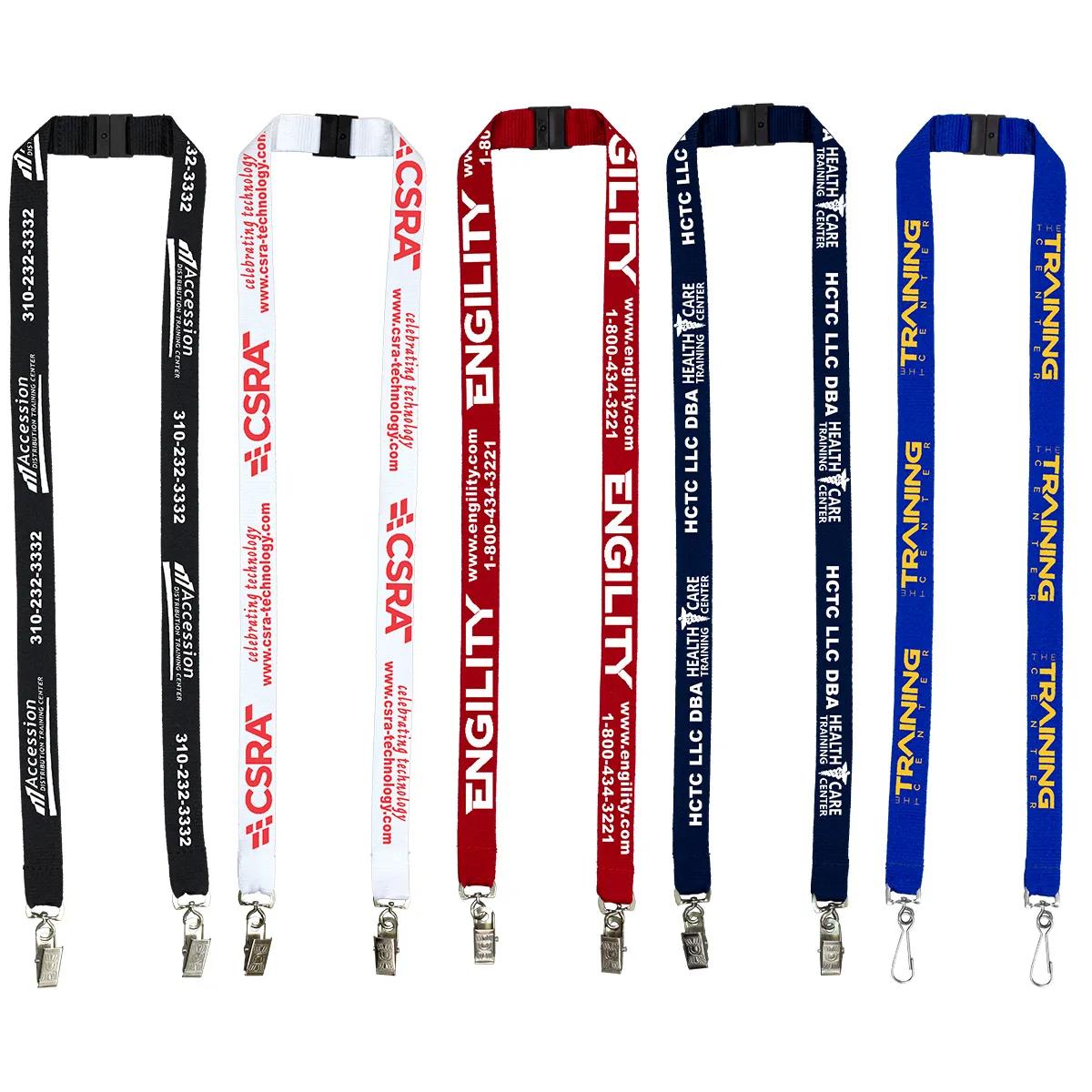 Custom Lanyards Dual Attachment Polyester - 18 in (0.75 in)