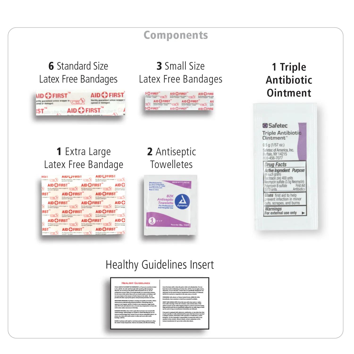 First Aid Kit Plus Zipper Pouch 14 Piece - 5 x 4.25 in - product view 26