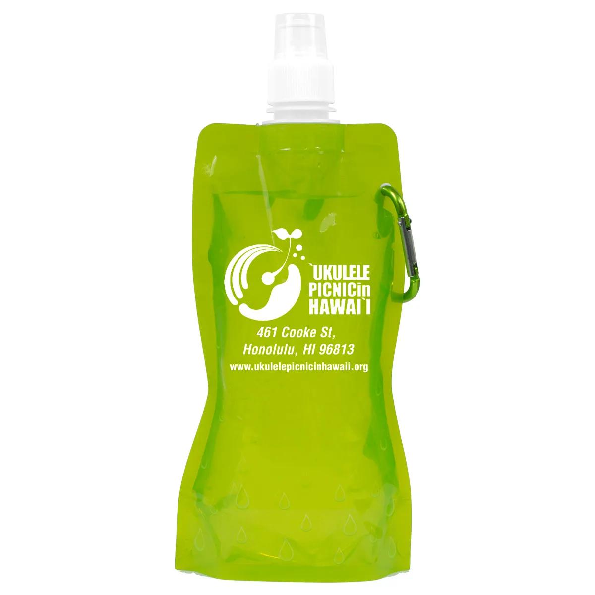 Foldable Water Bottle Polyethylene Carabiner - 18 oz - product view 4